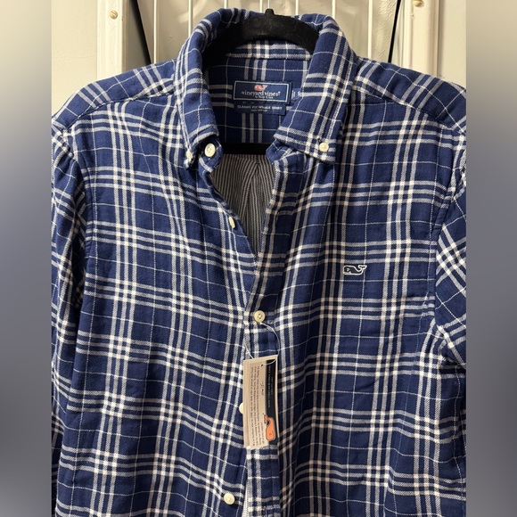 NWT Vineyard Vines Check Double Cloth Whale Shirt, Sz Sm - Picture 2 of 9